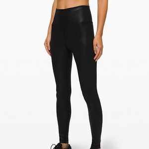 Lululemon wunder under 28’ foil leggings size 4